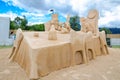 Beautiful Sand Sculpture `Mad Hatter`s Tea Party` in Wonderland exhibition, at Blacktown Showground.